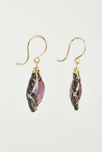 Dana Kellin Fashion Purple Quartz Gold Earrings