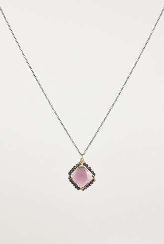 Dana Kellin Fashion Purple Quartz Silver Necklace