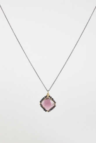 Dana Kellin Fashion Purple Quartz Silver Necklace