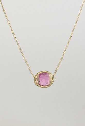 Dana Kellin Fine Pink Tourmaline Gold Necklace