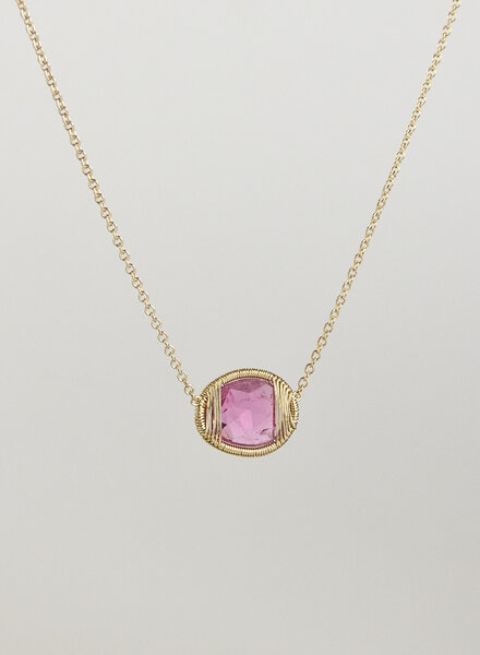 Dana Kellin Fine Pink Tourmaline Gold Necklace