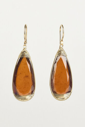 Dana Kellin Fine Hessonite Garnet Gold Earrings