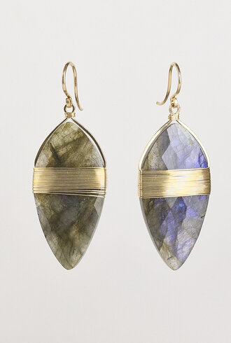 Dana Kellin Fine Labradorite Gold  Earrings