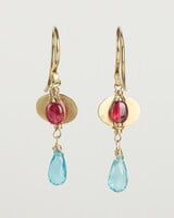 Dana Kellin Fine Red Spinel and Apatite Gold Earrings