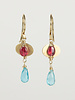 Dana Kellin Fine Red Spinel and Apatite Gold Earrings