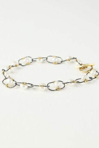 Dana Kellin Fashion Silver Pearl Bracelet