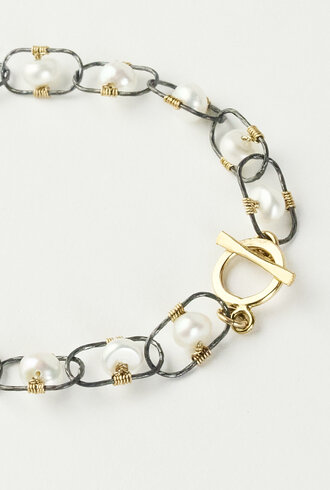 Dana Kellin Fashion Silver Pearl Bracelet