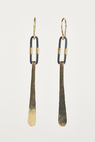 Dana Kellin Fashion Silver and Gold  Drop Earrings