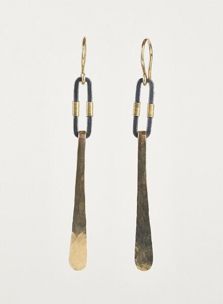 Dana Kellin Fashion Silver and Gold  Drop Earrings