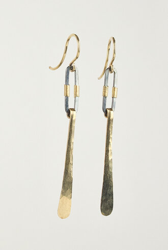 Dana Kellin Fashion Silver and Gold  Drop Earrings
