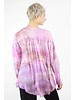 Raquel Allegra Tie Dye Chiffon Shirred Tunic Fuschia