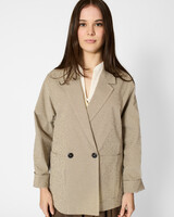 Pomandere Cotton Micro-Check Jacket Chalk
