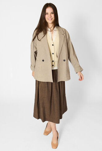 Pomandere Cotton Micro-Check Jacket Chalk