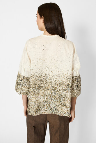 Pomandere  Printed Poplin Shirt Dove Gray