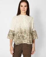 Pomandere Printed Poplin Shirt Dove Gray