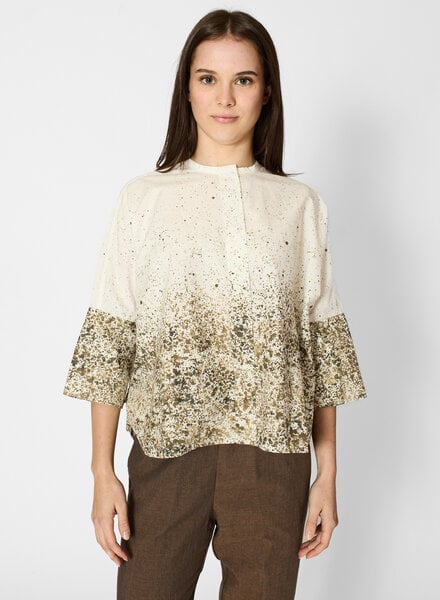 Pomandere Printed Poplin Shirt Dove Gray