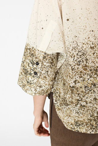 Pomandere  Printed Poplin Shirt Dove Gray