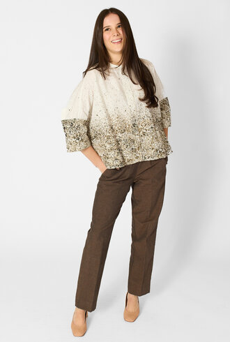 Pomandere  Printed Poplin Shirt Dove Gray