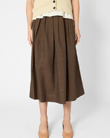 Pomandere Pleated Skirt Cocoa