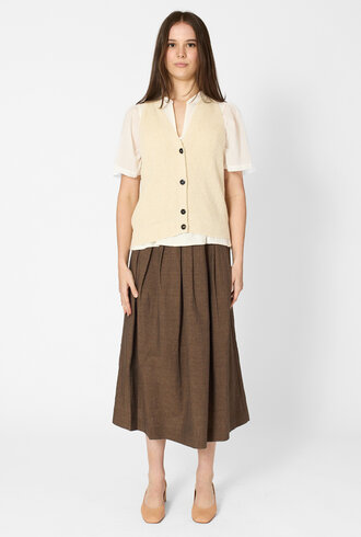 Pomandere Linen And Cotton Vest Butter