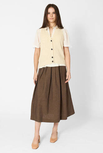 Pomandere Linen And Cotton Vest Butter