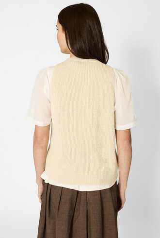 Pomandere Linen And Cotton Vest Butter