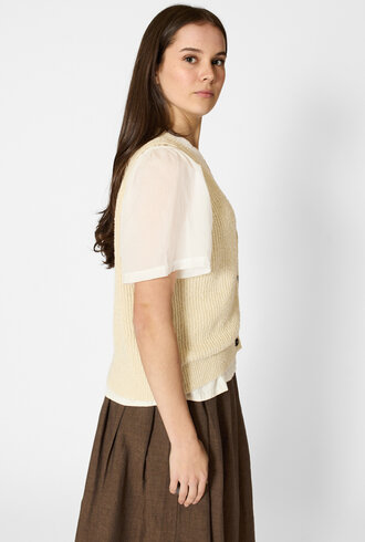 Pomandere Linen And Cotton Vest Butter