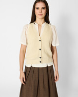 Pomandere Linen And Cotton Vest Butter