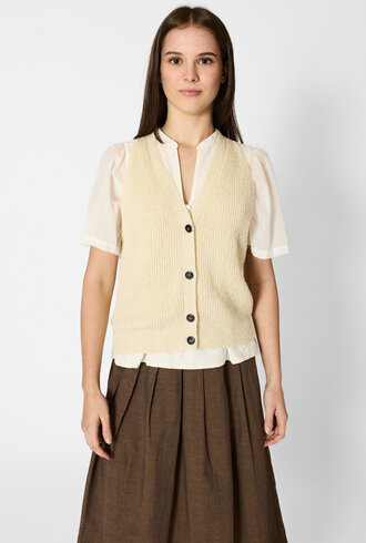 Pomandere Linen And Cotton Vest Butter