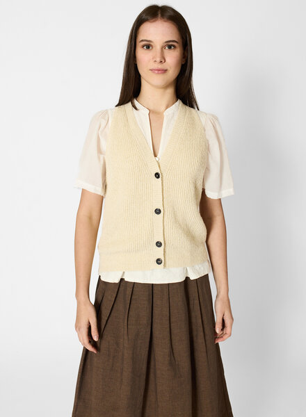 Pomandere Linen And Cotton Vest Butter