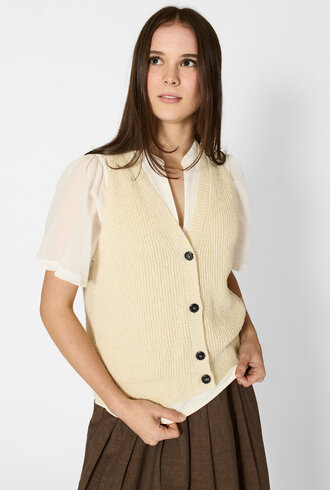 Pomandere Linen And Cotton Vest Butter