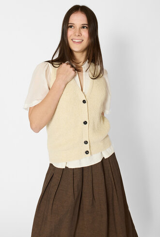 Pomandere Linen And Cotton Vest Butter
