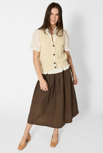 Pomandere Linen And Cotton Vest Butter