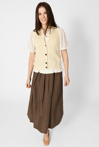 Pomandere Linen And Cotton Vest Butter