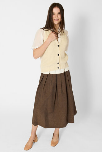 Pomandere Linen And Cotton Vest Butter