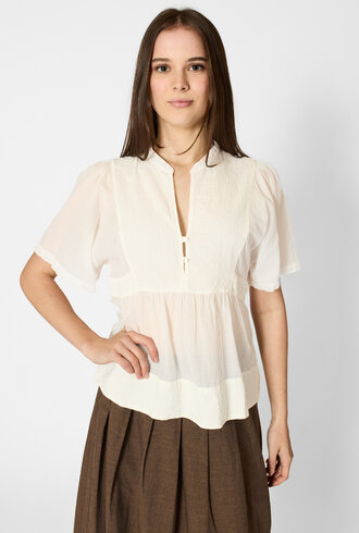Pomandere Cotton Voile Shirt Milk