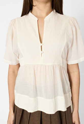 Pomandere Cotton Voile Shirt Milk