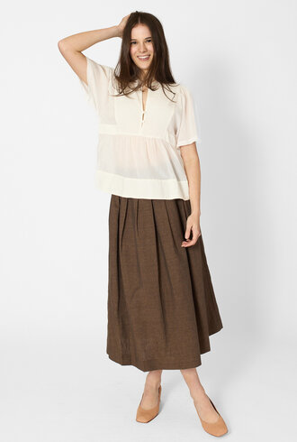 Pomandere Cotton Voile Shirt Milk