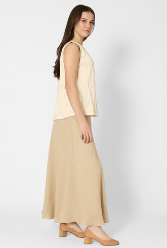 Pomandere Viscose Satin Top Chalk