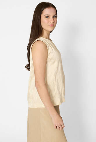Pomandere Viscose Satin Top Chalk