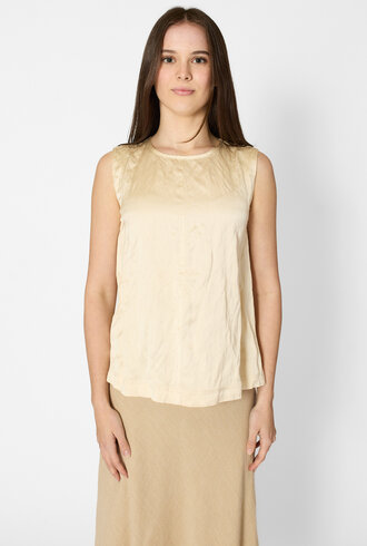 Pomandere Viscose Satin Top Chalk