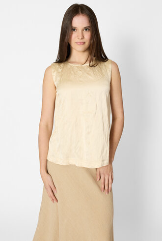 Pomandere Viscose Satin Top Chalk