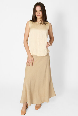 Pomandere Viscose Satin Top Chalk