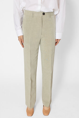 Pomandere Viscose- Linen Pants Olive