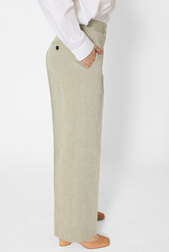 Pomandere Viscose- Linen Pants Olive