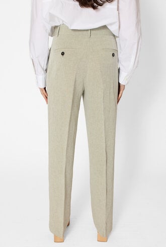 Pomandere Viscose- Linen Pants Olive