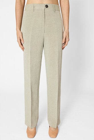 Pomandere Viscose- Linen Pants Olive
