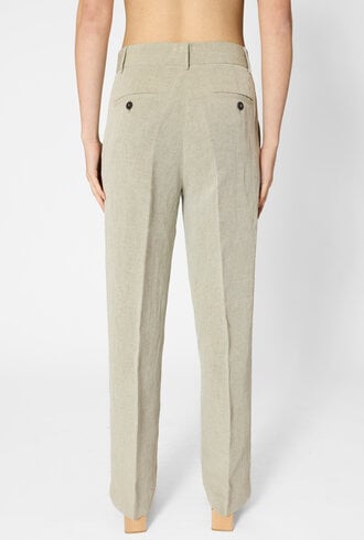 Pomandere Viscose- Linen Pants Olive