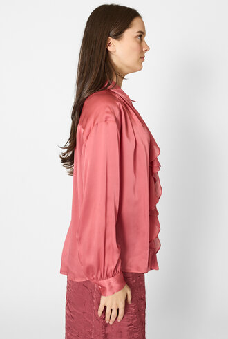 Ulla Johnson Gesture Silk Blouse Rosewood