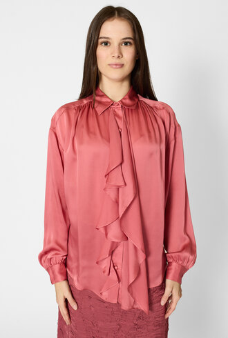 Ulla Johnson Gesture Silk Blouse Rosewood